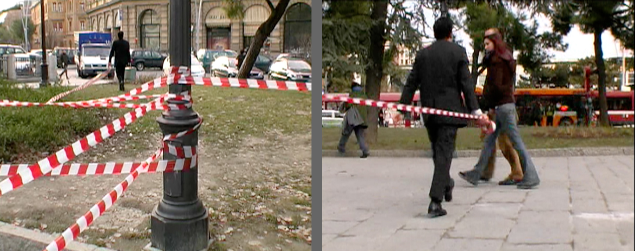 Performance “Attenzione”, Bologna Flash Art Show, 2005