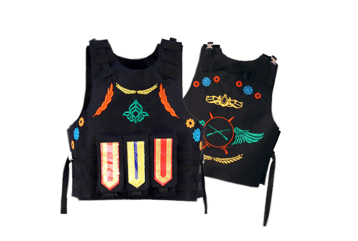 Bulletproof Boho, 2018, Embroidery on Bulletproof Vest